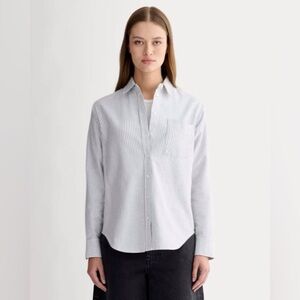 Everlane THE MUST-HAVE OXFORD SHIRT Like New  Striped Button Up Organic Cotton